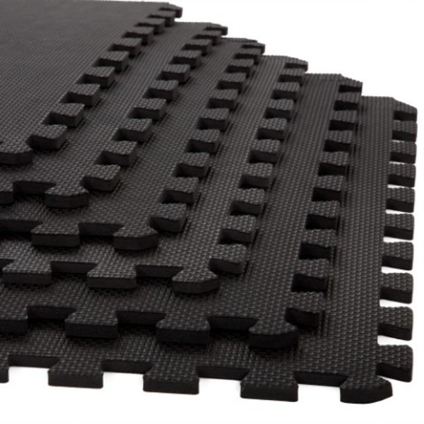 Fleming Supply 6-pack Mat Floor Tiles, Interlocking EVA Foam Padding, Soft Flooring for Exercise, 3/8-in Thick 167212AVY